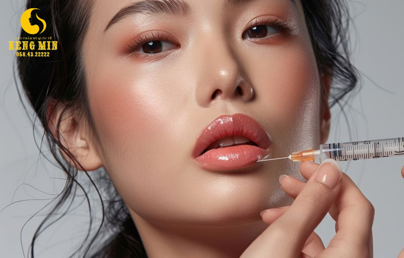 Phun môi collagen