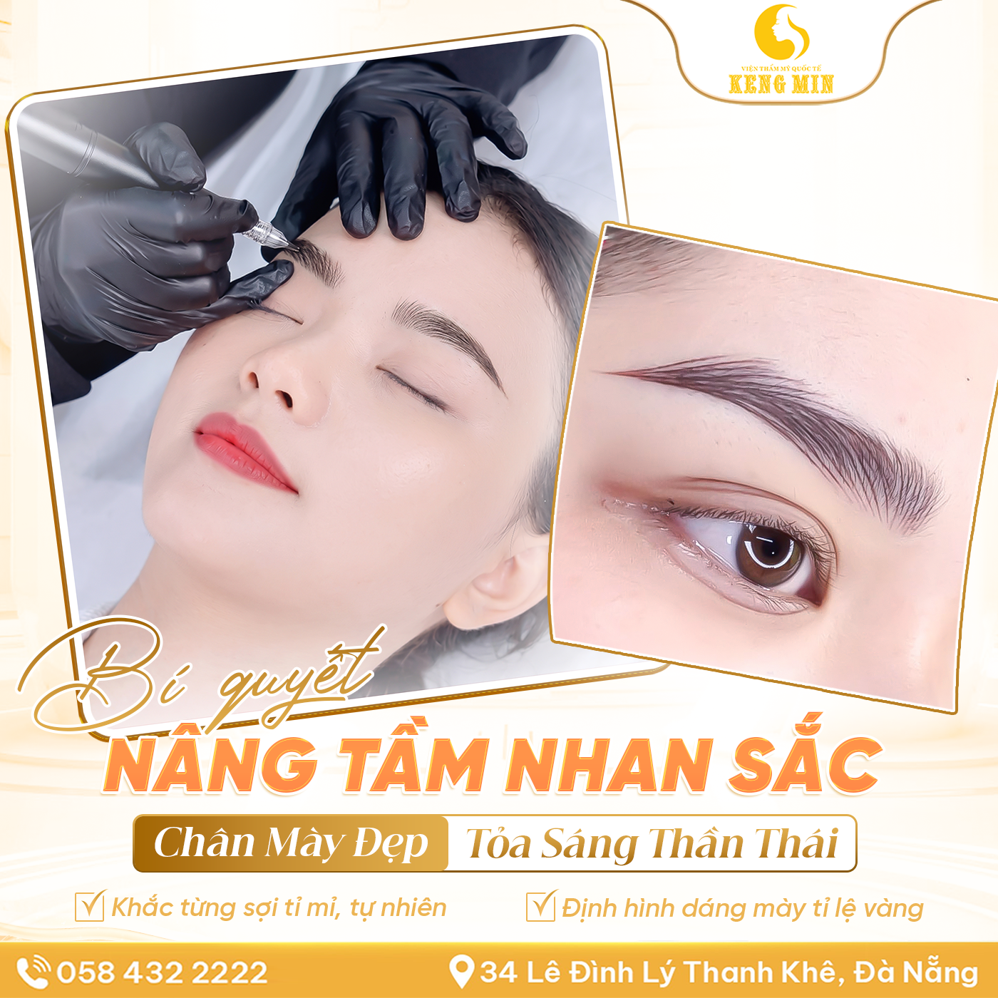 Điêu Khắc Chân Mày Tự Nhiên – Giải Pháp Tôn Lên Thần Thái Và Nâng Tầm Nhan Sắc Tại Viện Thẩm Mỹ Quốc Tế KengMin
