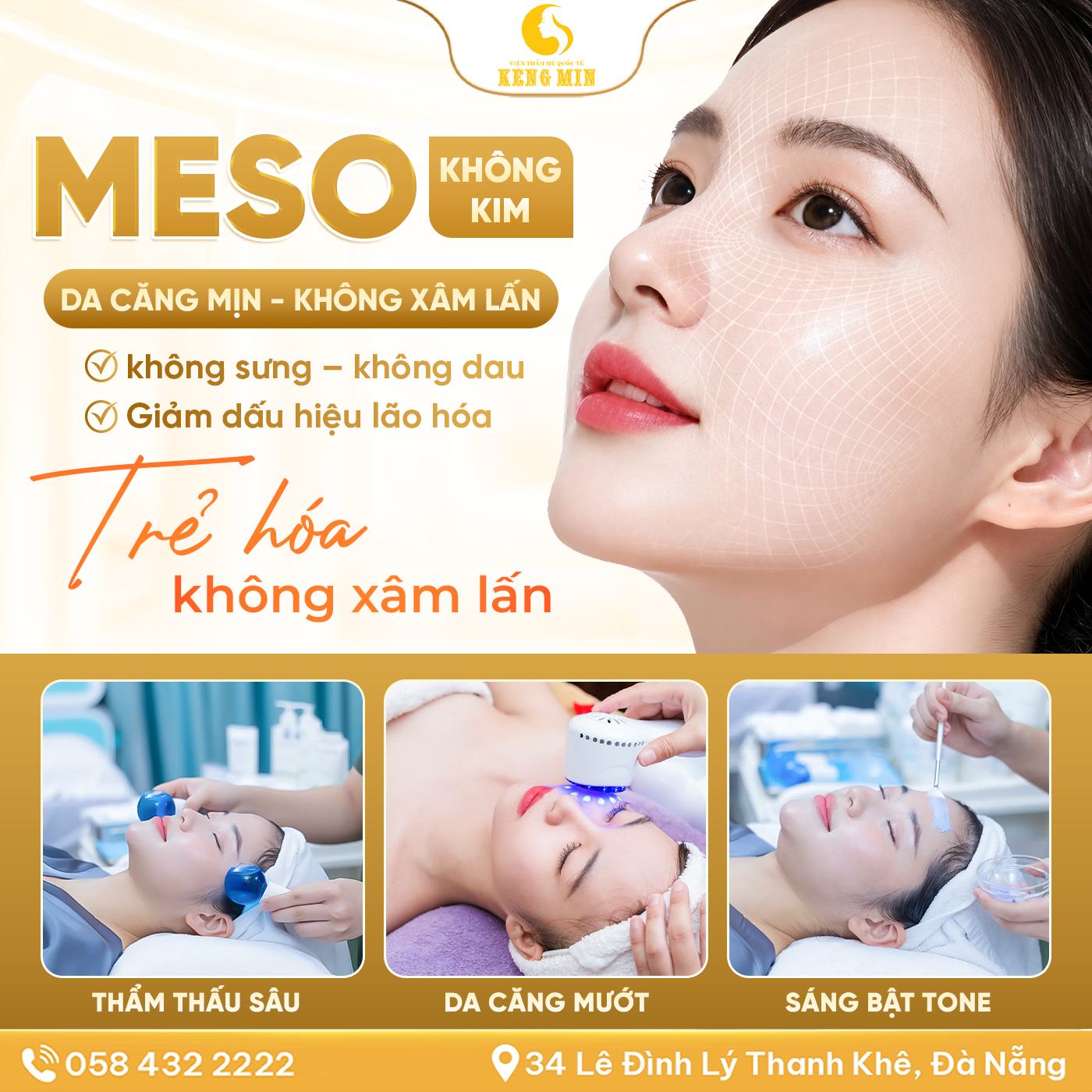 MESO KHÔNG KIM – GIẢI PHÁP TRẺ HÓA DA KHÔNG XÂM LẤN CHO LÀN DA CĂNG MỊN, RẠNG RỠ