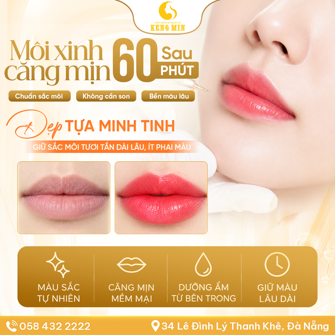 Phun Môi Căng Mịn 60 Phút – Giải Pháp Hỗ Trợ Cải Thiện Sắc Môi Tươi Tắn, Tự Nhiên