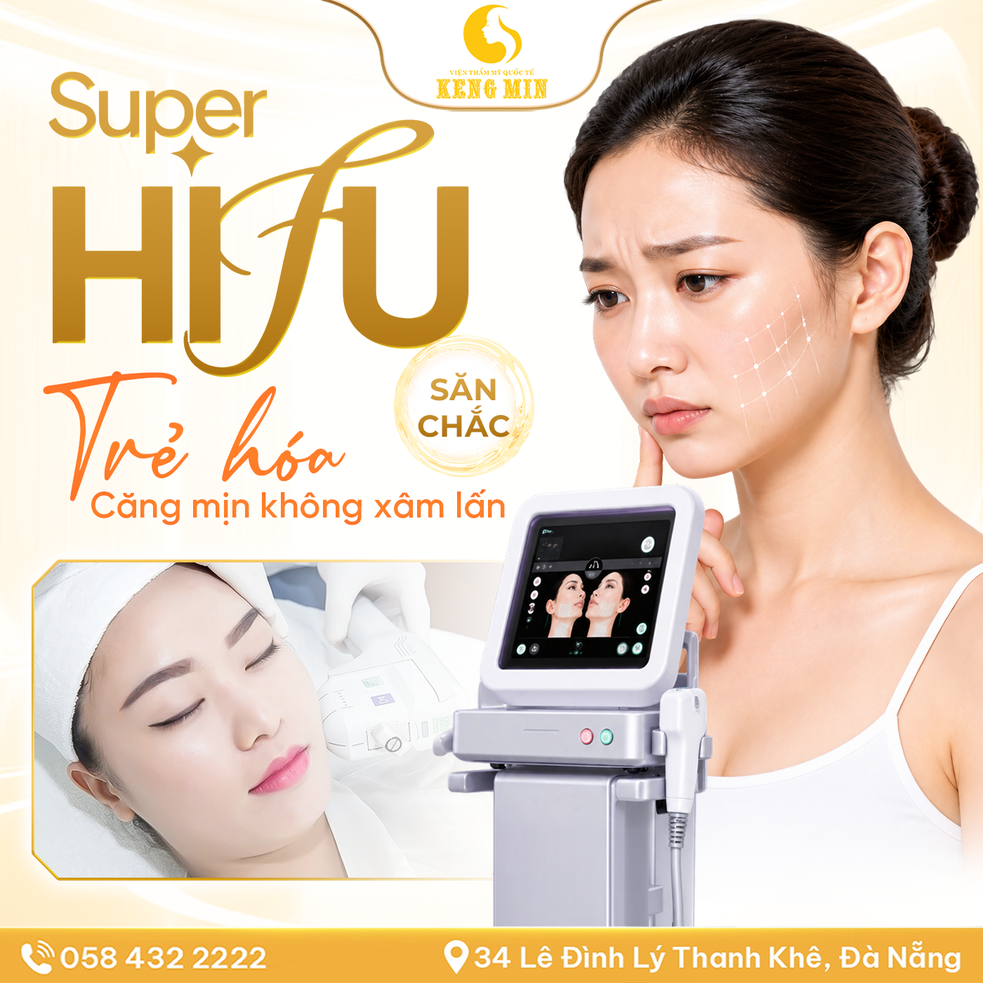 Super HIFU – Trẻ Hóa, Săn Chắc Da, Căng Mịn Gương Mặt Không Xâm Lấn